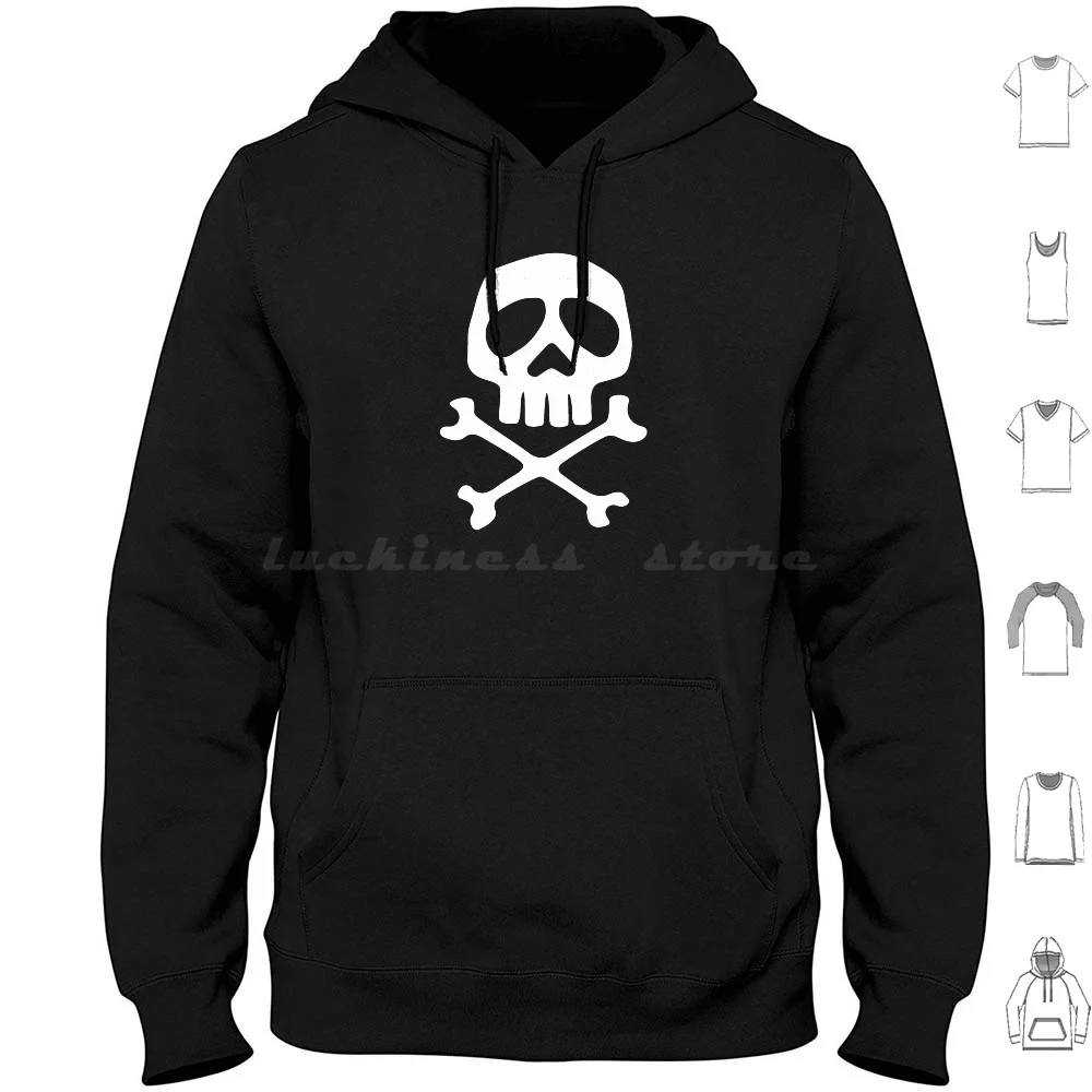 Skull Hoodies Long Sleeve Skull Skeleton Libertà Cartoon Comics Captain Harlock Vintage Retrò Jolly Roger Red Bandiera