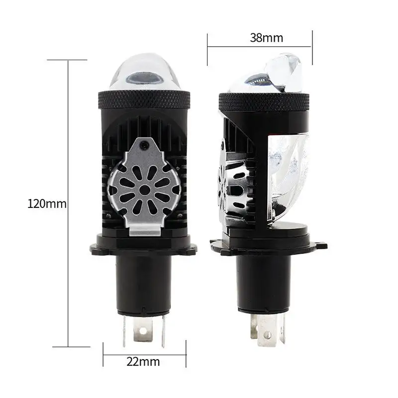 New H4 LED Lens Fisheye Lamp Headlight Bulb Universal Lens Super Bright LED Light Apply For Car Motorcycle