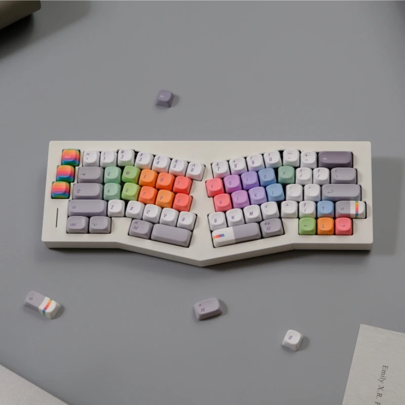 

132 Key Rainbow Programmer Key Cap PBT MOA Profile Double Shot Keycap Thermal Sublimation Mechanical Keyboard for Customization