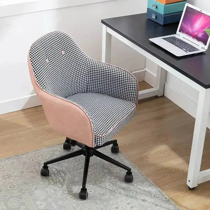 

Houndstooth Chairs Fabric Office Office Modern Furniture Home Study Comfortable Backrest Swivel Chair Ergonomic Computer Chair
