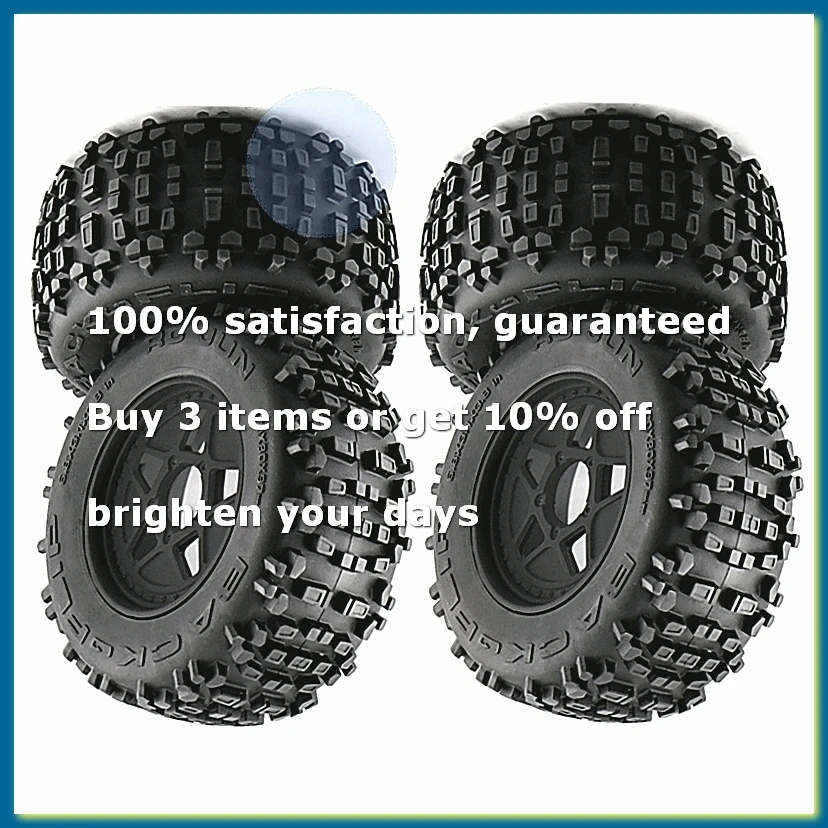 ●4Pcs 170mm 1/7 1/8 Stunt Truck Tire 12mm 14mm 17mm Wheel Hex for Sledge ARRMA KRATON Outcast ,1