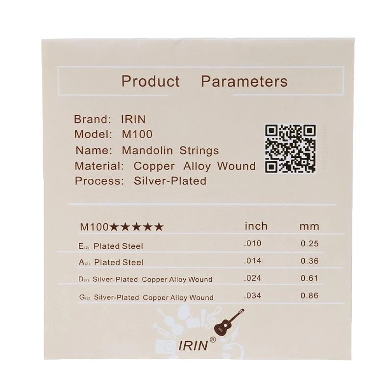 Q39E 8Pcs/set Mandolin String Stainless Wire Mandolin Stringed Musical Instrument Accessories 0.25 0.36 0.61 0.86mm For Gifts