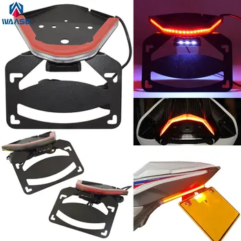 WAASE Led Integrated Tail Light Turn Signals License Plate Frame Holder Bracket For BMW S1000RR S RR 1000 K67 2019 2020 2021 2022