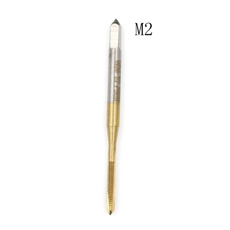 1pcs HSS Screw Tap Drill Bit M2/M2.5/M3/M3.5/M4/M5/M6/M8 Titanium Coated Hand Faucet Metric Straight Flute Thread Tap Hand Tool
