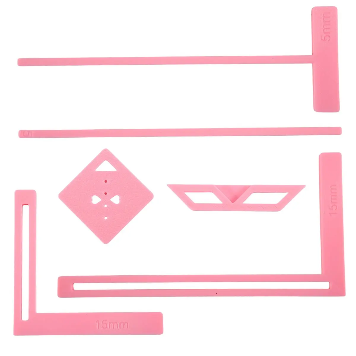 【Tools & Parts】 6Pcs Bookbinding Easy Scrapbooking Tool for , Great Stencils and Cutter Guide Kit Can Be Made Into Notebook Pink