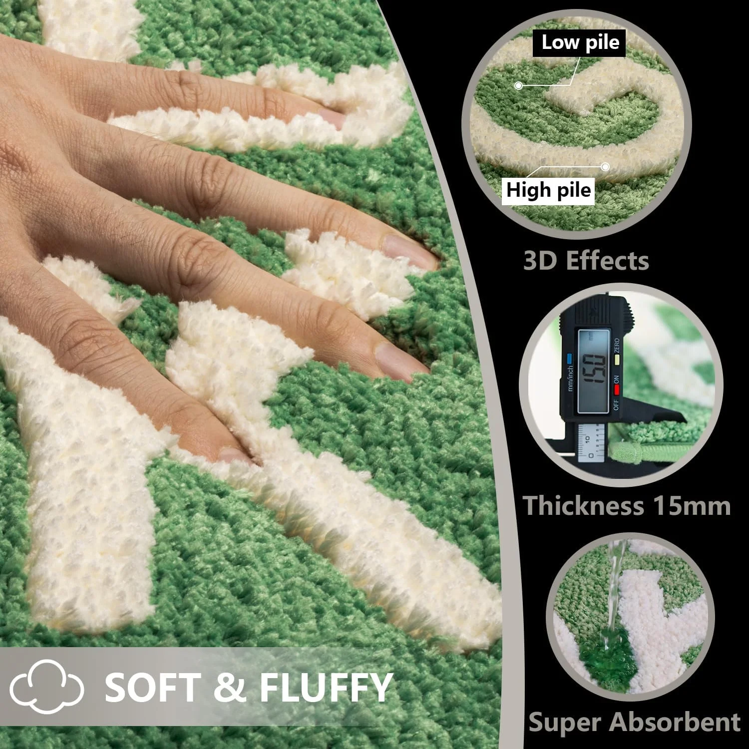 VIKAMA الحصول على عارية حمام حصيرة السجاد عدم الانزلاق مضحك حمام حصيرة آلة قابل للغسل غير النظامية على شكل دش البساط ماصة للماء الحمام حصيرة #4