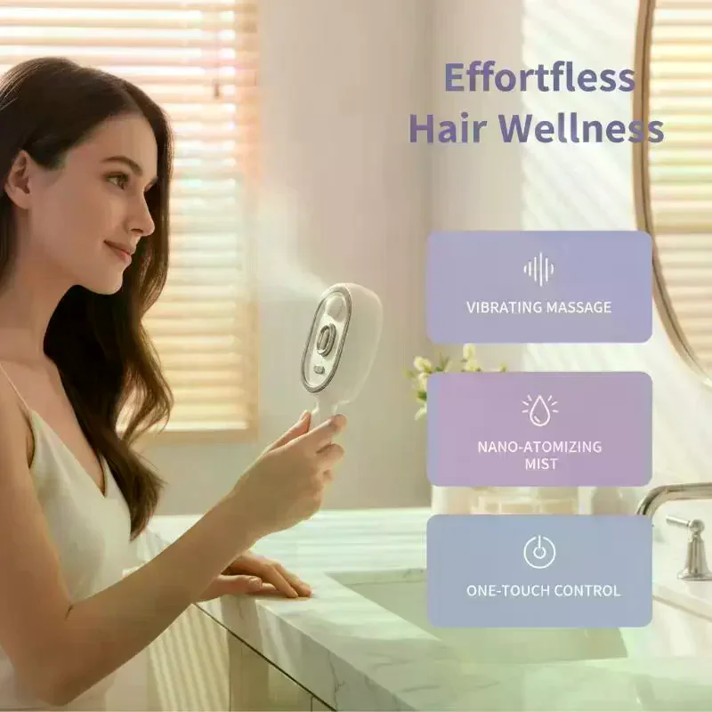 Hair Care Spray Massage Comb Vibration Scalp Massage Hairbrush Head Massager Hair Sprayer Atomizing Brush Hair Oil Applicator
