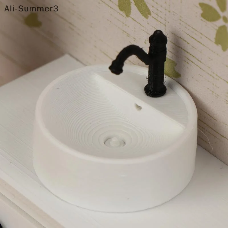 (YY) 1 pièce 1/12 maison de poupée meubles miniatures en plastique salle de bain évier armoire jouet pour enfants cadeau maison de poupée décoration accessoires