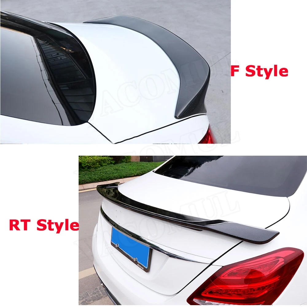 Carbon Fiber Rear Spoiler Wings for Mercedes Benz C Class W205 C180 C260 4 Door C63 2015-2019 Car Styling