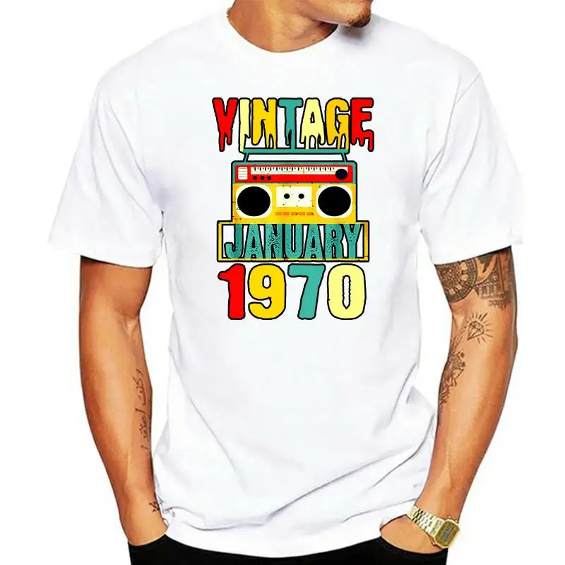 Men t shirt Birthday Vintage January 1970 T Shirt Cl tshirts Women t-shirt