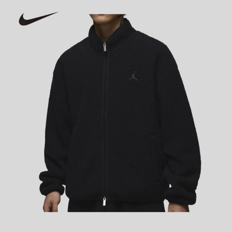  Nike Men's Autumn and Winter Stand-up Collar Fleece Sports and Leisure Thermal Breathable Clothing FV7449-010