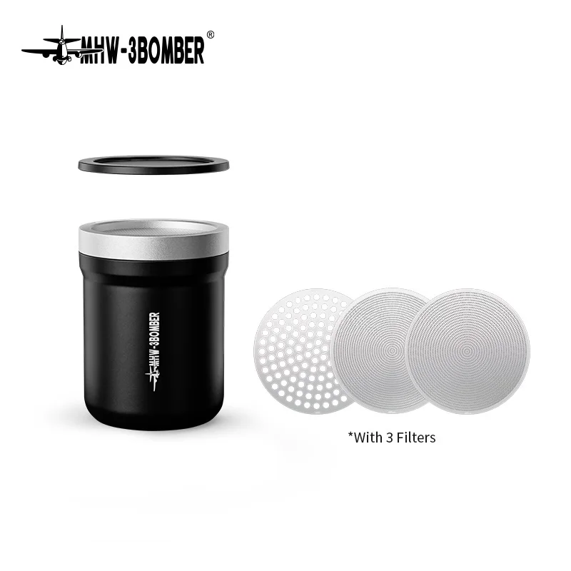 

MHW-3BOMBER Shark Powder Shaker Magnetic Top Lid Aluminum Alloy Three Replaceable Mesh Shaker Powder Cans For Baking Coffee