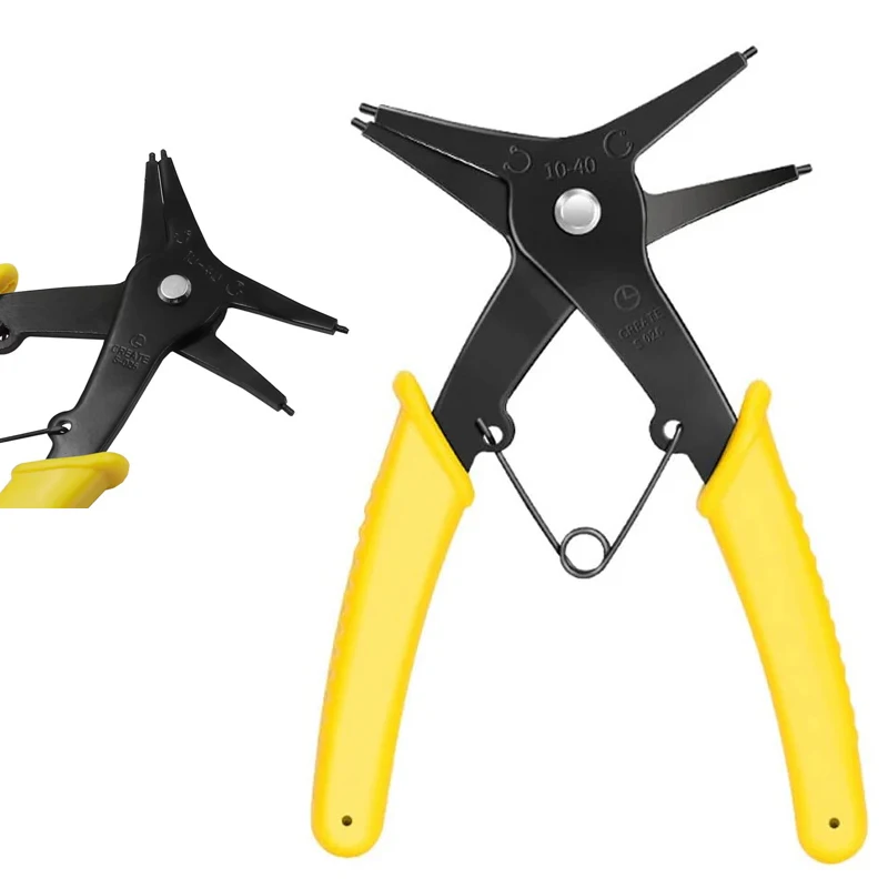 2 in 1 Snap Ring Plier 4 Way Type Circlip Pliers Multifunctional Hand Tool card outer retaining ring pliers car repair tool