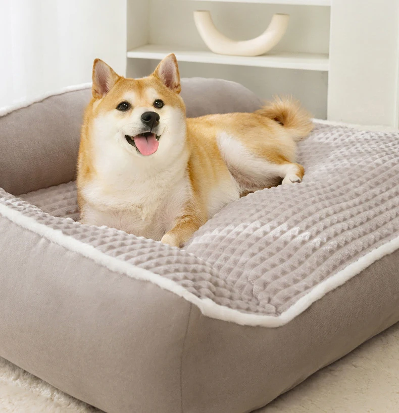 Luxus Winter Warm Große Hund Sofa Bett Hund Knie Katze Matten Haus Kissen Haustier Schlafen Sofa Betten Matte für Große und Kleine Hund – Detail 8