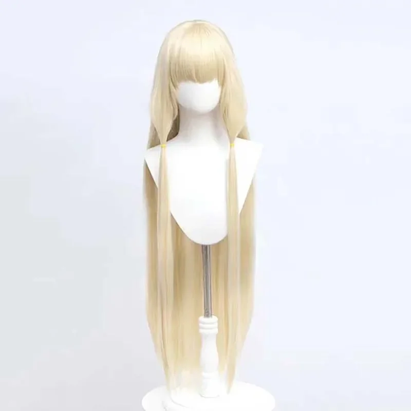 Lange, gerade, hellblonde Perücke: „Chobits“ Chi Cosplay-Perücke – Hochtemperatur-Kunstfaserperücke für Partys und Comic-Conventions