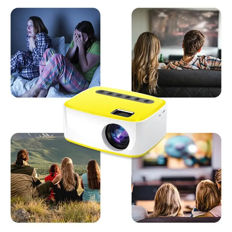 Mini Pocket Projector 1080P Movie Video Portable Projector With Built-in Speaker Connects To Cellphone USB
