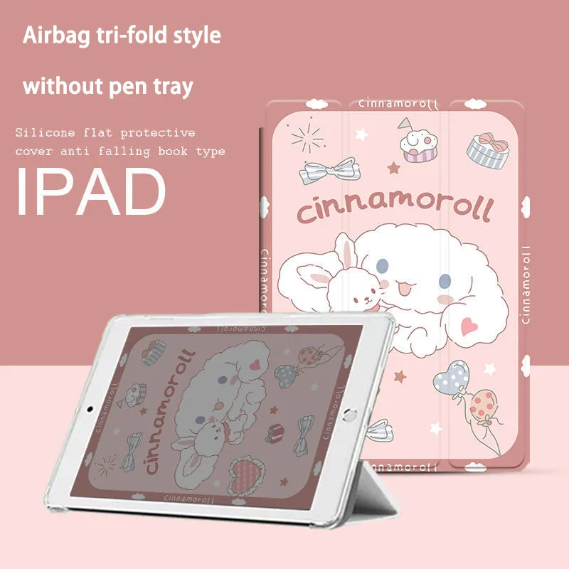 Sanrio Cinnamoroll Voor Ipad Pro 11 A2377 A2459 A230 Slimme Hoes Voor Ipad 9e 8e 7e Mini 6 5 4 Air 2 3 4 Magnetische Siliconen Hoes