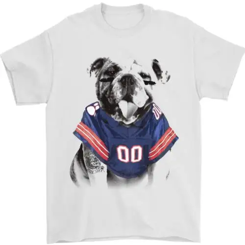 Bulldog da Football americano con tatuaggi t-shirt da uomo 100% cotone