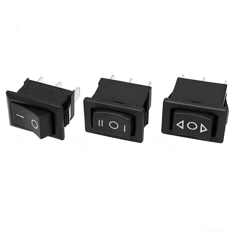 15x21mm KCD1 Mini Rocker Switch ON/OFF/ON 3 Position 2PCS 3 Pin  6 Pin AC 250V/6A 125V/10A Black DPDT for Car Boat Marine