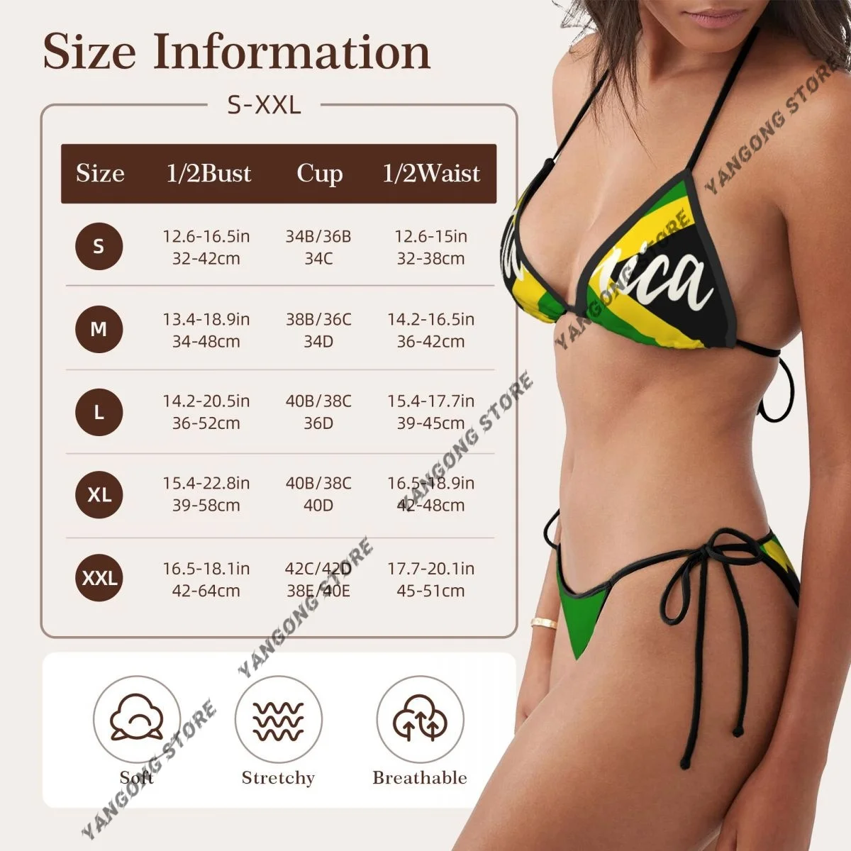 女性用ビキニ セクシー水着 ジャマイカ水着 Tバック水着 ビーチウェア 夏 ブラジリアンビキニ