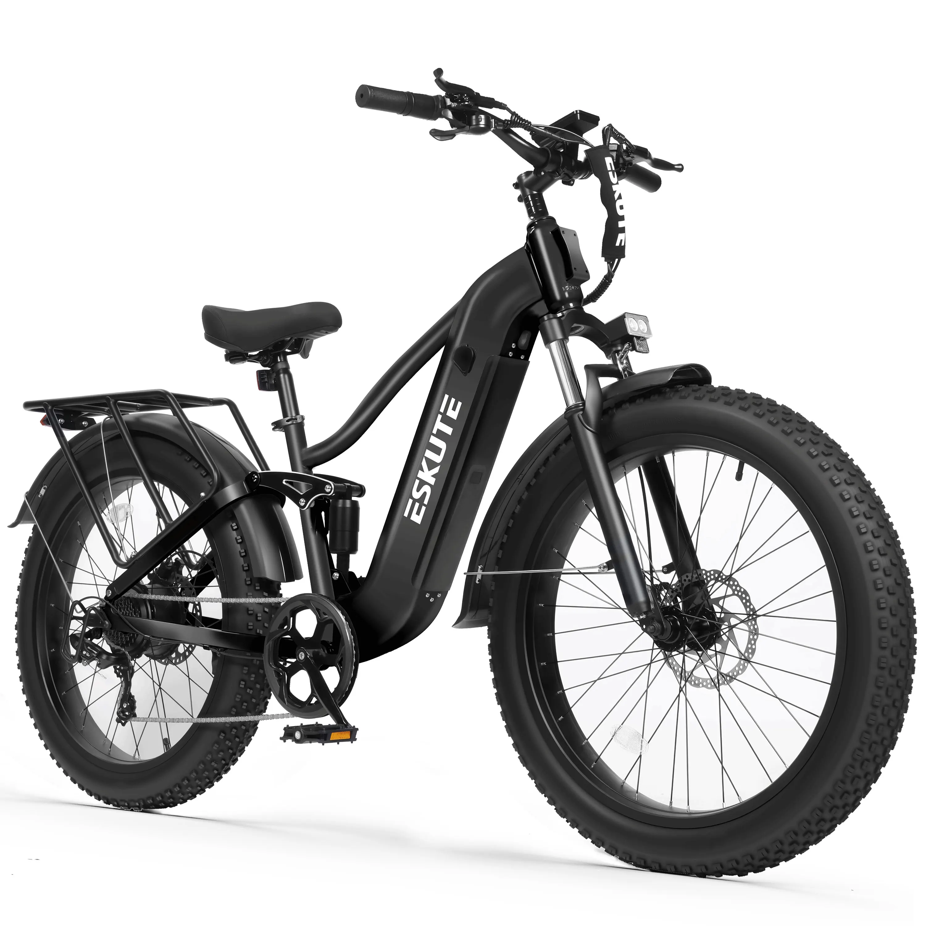 ESKUTE C300R-SO - Full Suspensions -  Electric Bike for Adults ，48V20.8Ah Battery Ebike up to 80 Miles, Peak, 26x4.0 Fat Tire Step-Over Ebike, 8-Speed, UL2849 E-Bike image 2