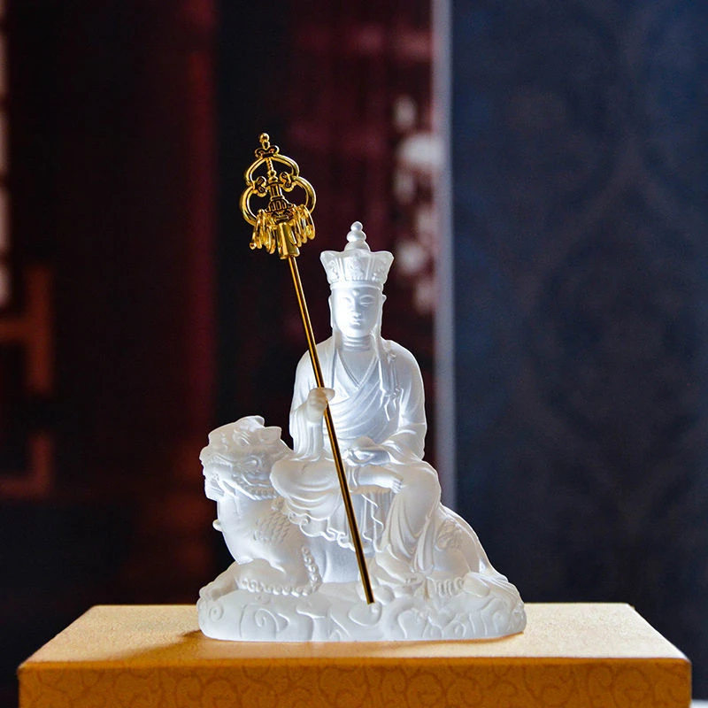 Resin Imitation Glass Decoration for Home Desktop Decoration, Buddha Dizang, King Bodhisattva Adornment