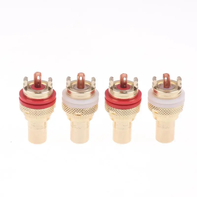 2/4Pcs RCA Jack Plug Copper Gold Plated CMC RCA Socket For Speakers Terminals Audio Wire Connectors Accessories