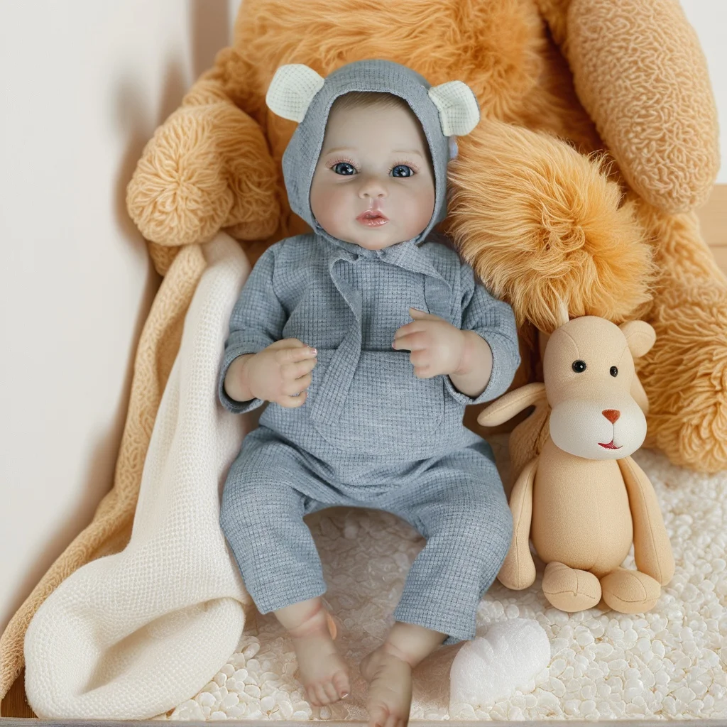 

18-дюймовый виниловый реборн для всего тела для девочек Bebe, моющаяся 3D краска для кожи, видимые вены, игрушки ручной работы для новорожденных, подарок на день рождения для детей