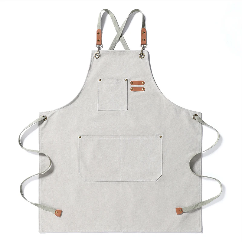 Canvas Apron Fashion Thickened Chef Apron Adjustable Hotel Restaurant Cooking Baking Woodworking Painting Work Apron