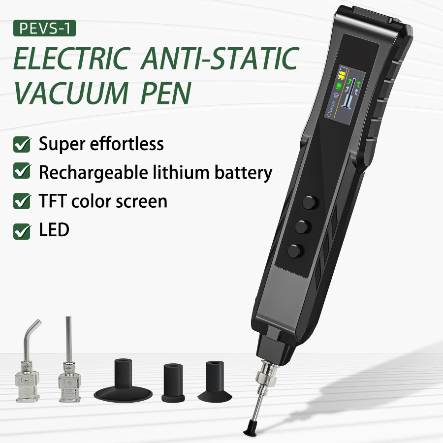 AMNVOLT Electric Vacuum Suction Pen Kit, IC SMD Vacuum Sucking Pen, Vacuum Pump Pick Up Tool, Desoldering ​Remover