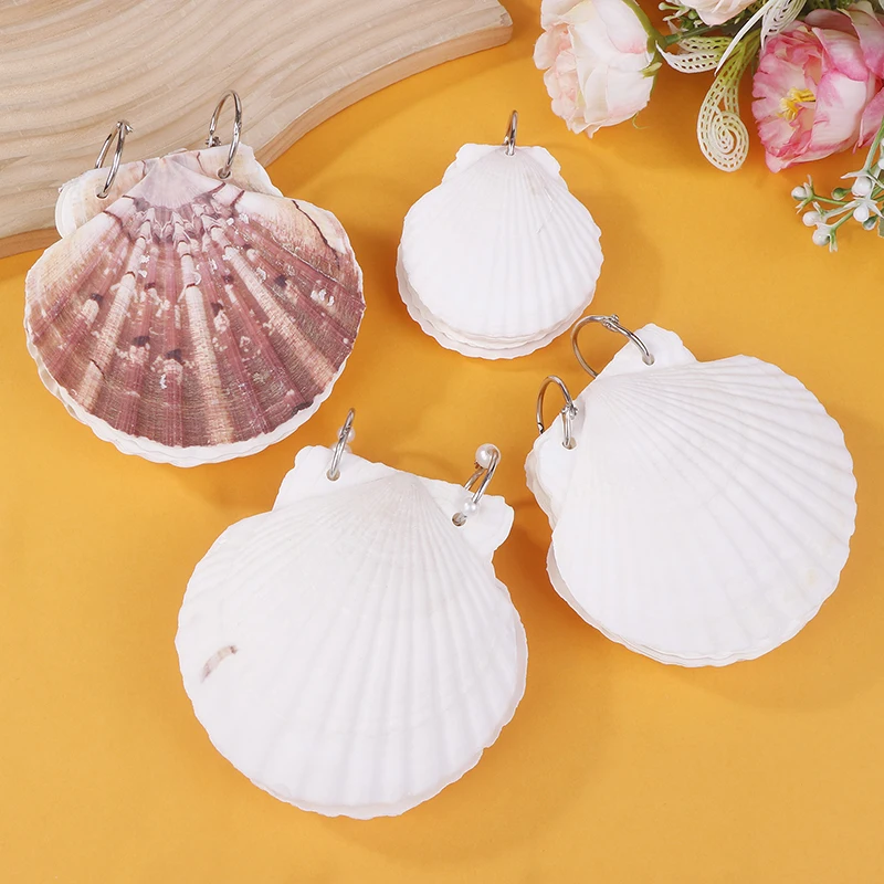 Mini Lovely Seashell Loose-Leaf Hand Ledger Handmades Small Seashell Notebook Portable For Women Girls Birthday Gift