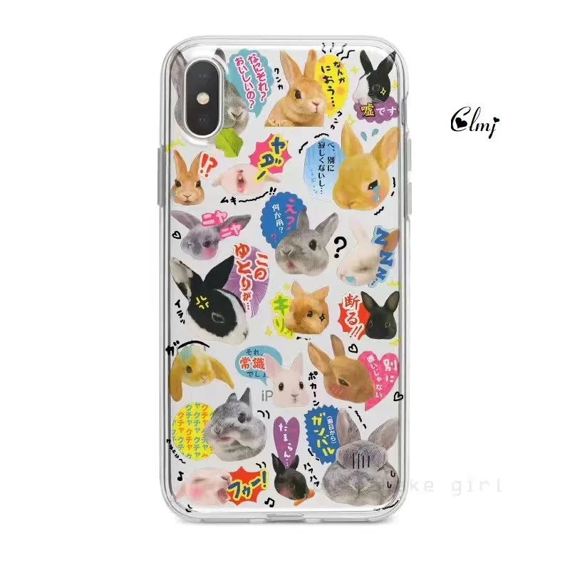 Clmj Cute Rabbit Seal Phone Case For Motorola Moto G9 G22 G32 G53 G30 G60 G71 G72 G73 Edge 40 Cartoon Animal Soft TPU Back Cover image 6