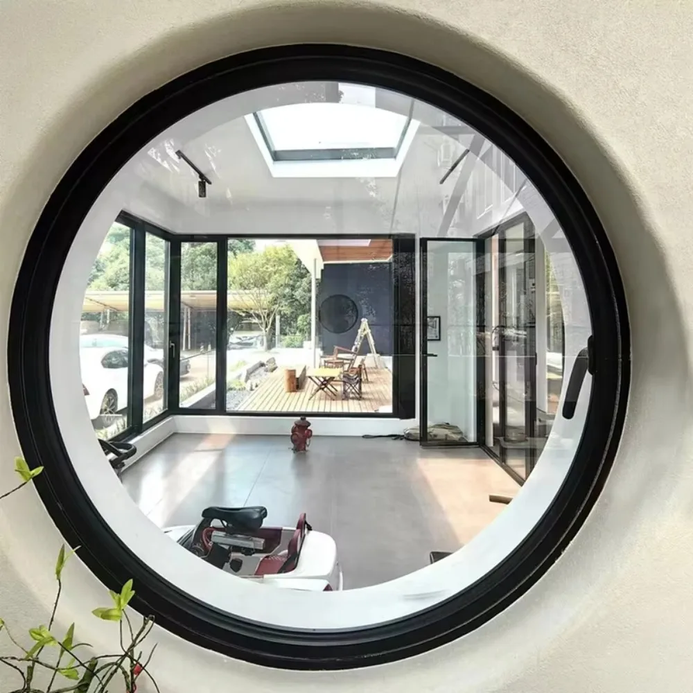 Customizable aluminum frame round glass skylight