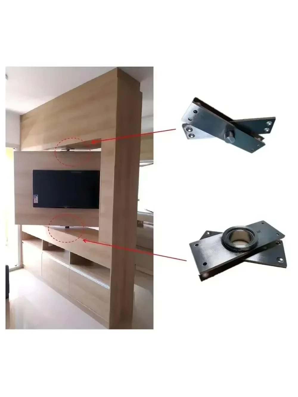 Contemporary Corner TV Bracket for Living Rooms: 360-Degree Swivel Stand Compatible with LCD/LED Televisions