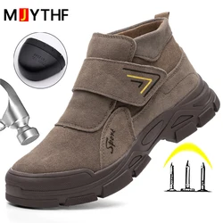 Botas de trabajo de construcción para hombre, zapatos de seguridad y antigolpes ANTIPERFORACIONES, con punta de acero, botas de soldadura a prueba de quemaduras, zapatos indestructibles