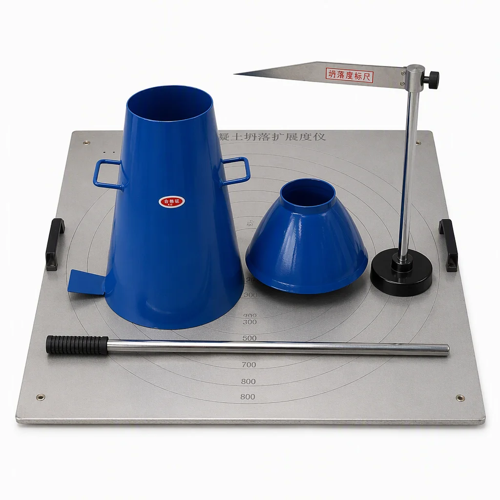 Portable Concrete Slump Test Kit with Stainless Steel Extension Plate for On-site Testing