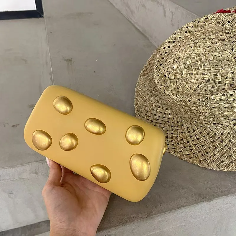 

Роскошный дизайнерский кошелек с заклепками, золотой клатч, сумка для вечеринок, кошелек Bolsas Sac A Main