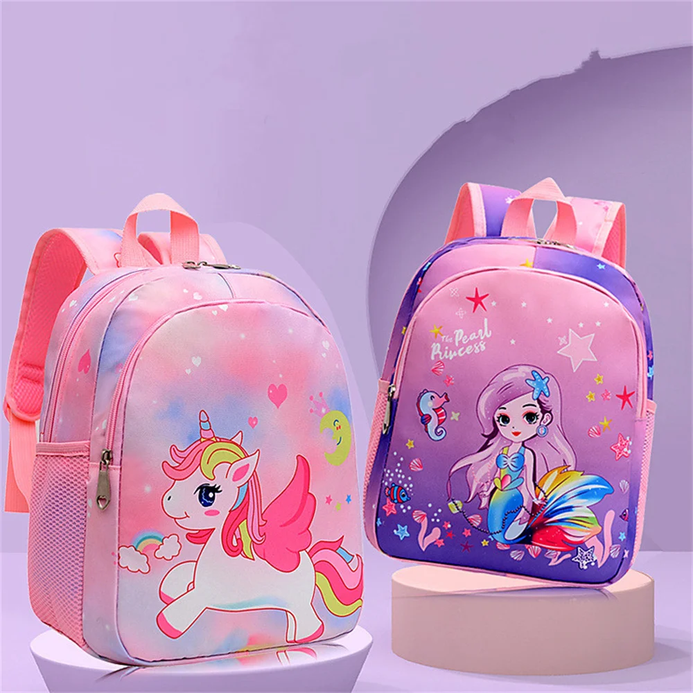 Mochila impermeable con diseño estereoscópico en 3D para niños, morral escolar con diseño de dibujos animados, unicornio, sirena