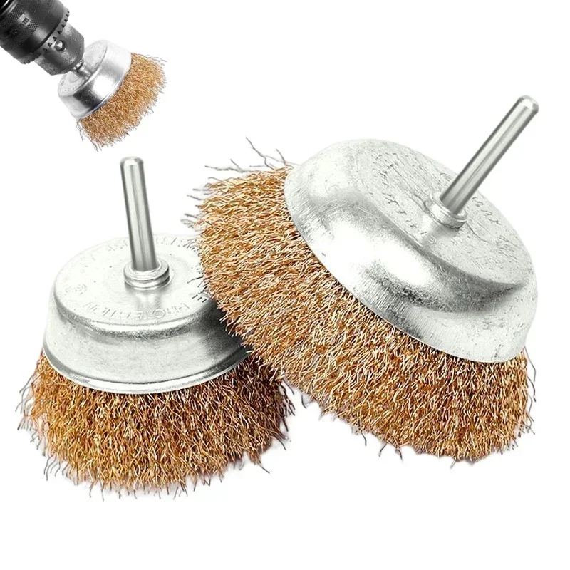 

1PC Bowl-shaped Wire Brush Electric Drill Rotary Tool Grinding Mill Polish Wheel Derusting Tool Cleaning Deburring Grinding Head