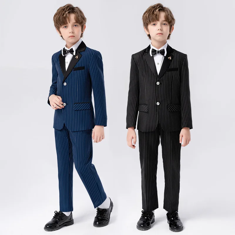 

Gentleman Kids Party Jacket Pants Bowtie Photography Suit Flower Boys Formal Ceremony Costume Children Birthday Wedding Dress