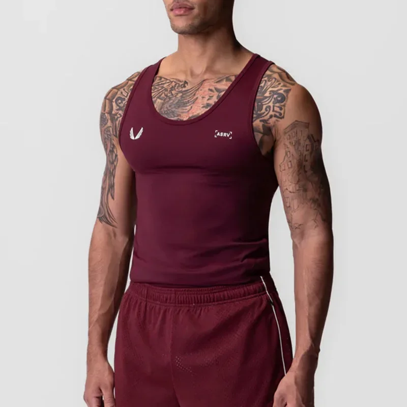 

Men's Gym Tank Top Fitness Singlet Bodybuilding Workout Stringer Quick Dry Compression Training Sleeveless Shirt Running Vest