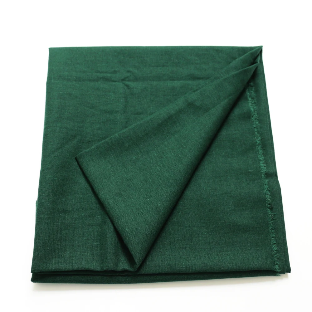 100*140cm natural linen cotton fabric bag dress material dark green