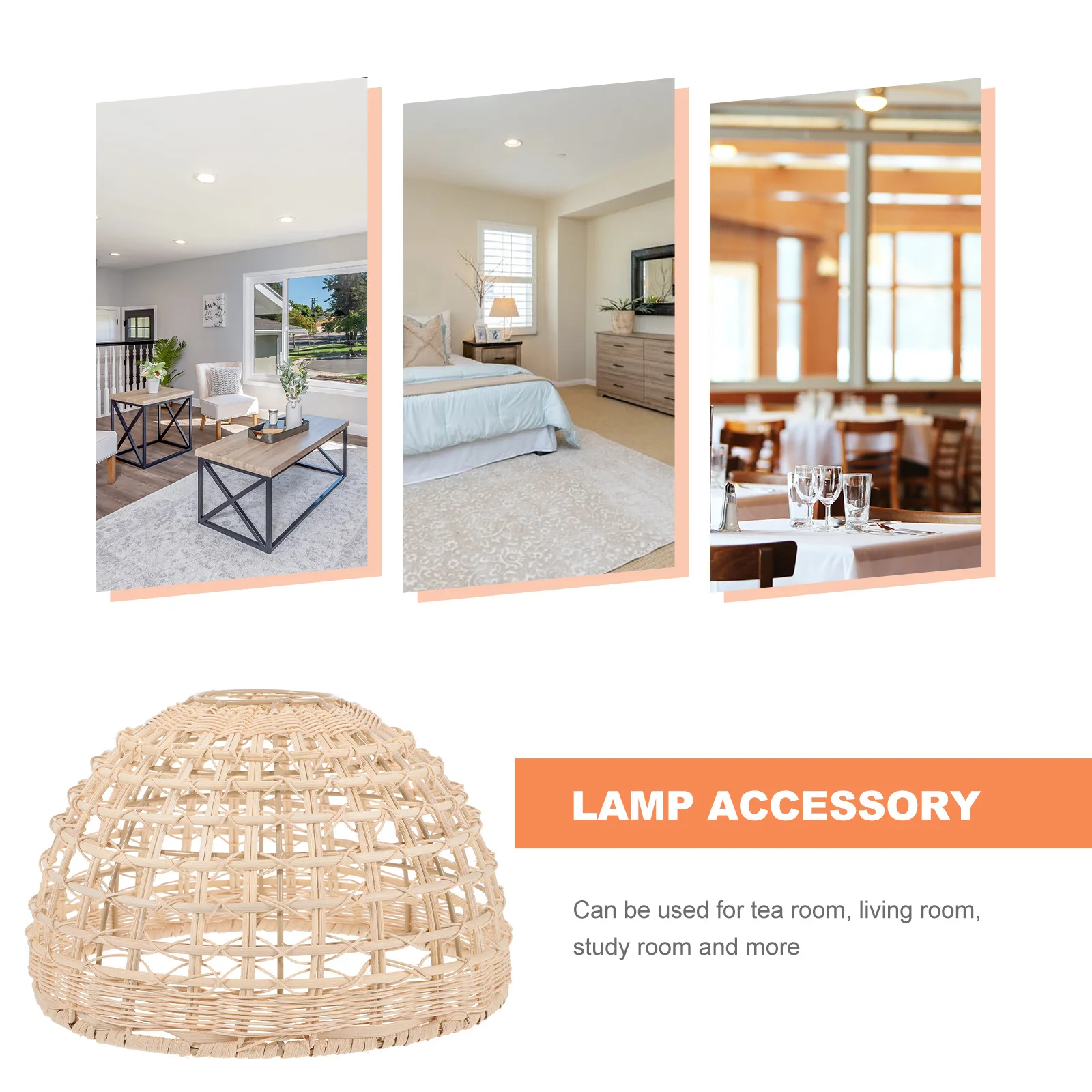 

Vintage Lampshade Stable Weaved Hanging Light Cover Home Ceiling Light Shade Bedroom Lampshade Retro Rattan Simulation Lamp