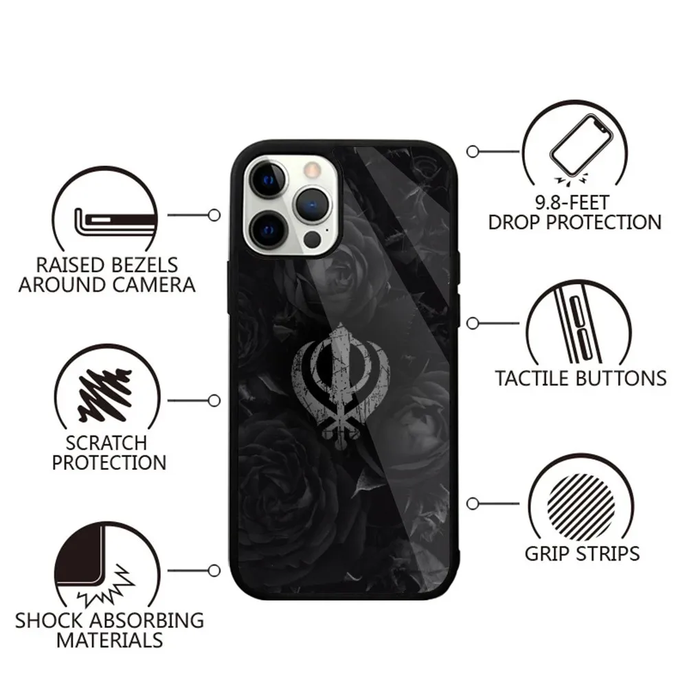 Sikhism Khanda  Phone Case Strong Magnetic For IPhone 16,15,14,13,Pro,Max,Plus,11,12,Mini For Magsafe Wireless Charging