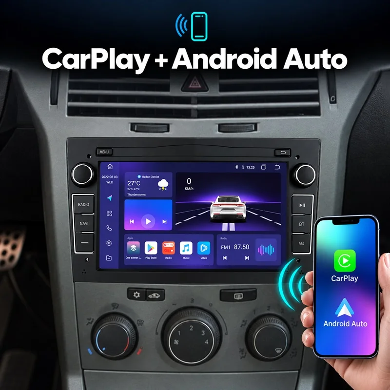 For Opel Vauxhall Astra H Vectra Antara Zafira Corsa C D Vivaro Meriva 2003-2011 Android 16 GPS WiFi FM Carplay AUTO DSP BT 4G
