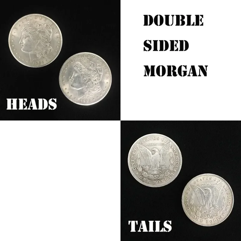 1pc Double Sided Morgan Dollar (Both Side in Tail or Head ) Magician Accessories Close Up Illusions Gimmick Coin Magia Props Fun