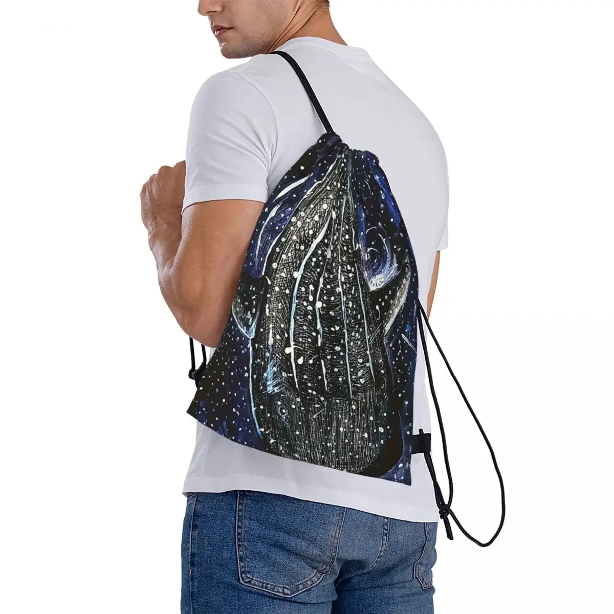 Mochilas con cordón multifunción para estudiantes, bolsa de almacenamiento de bolsillo, bolsa de libros para viajes, como se muestra arriba