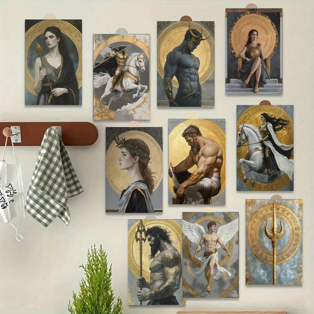 20PCS Ancient Greek Character Art Poster Wall Decoration Postcard, Reusable, Mailable and Collectible
