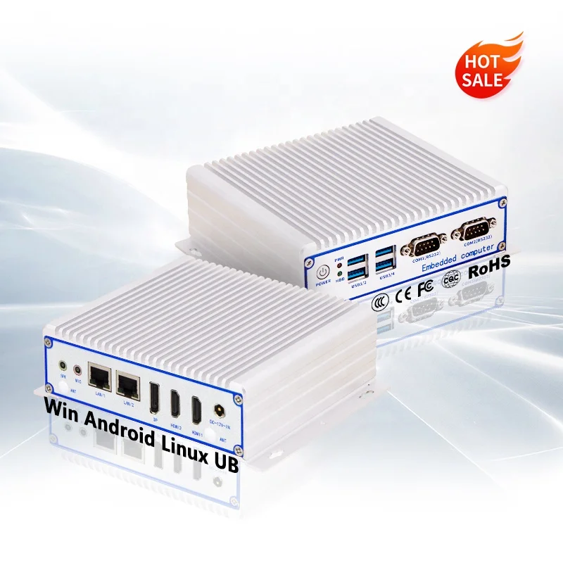 

J4105/J4125/J6413/N100 Embedded Pcs Linux/Window Dual-network Port Or 4-network Port Fanless Industrial Computer Mini Box Pc