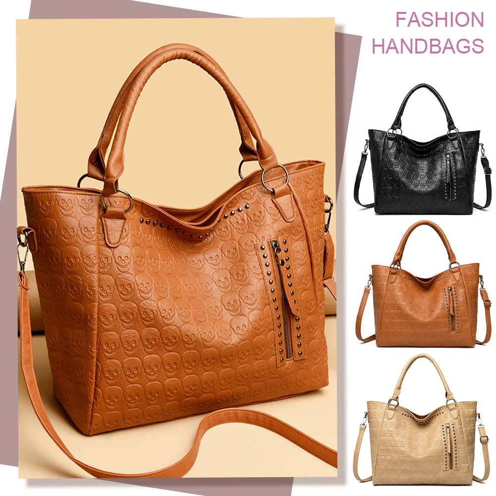 

Сумка-тоут на Хэллоуин для женщин, роскошная дизайнерская сумка, кошелек, сумка через плечо в стиле панк с черепом, модная модная женская сумка для покупок